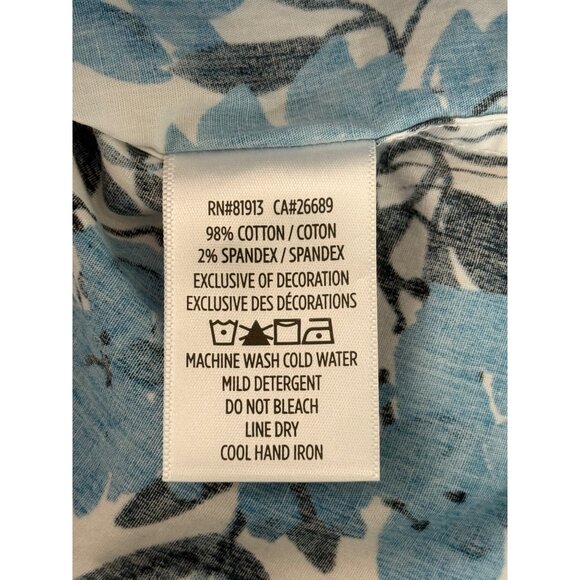 Robert Graham Mens Short Sleeve Shirt Connell Blue Black Hawaiian Cotton Size M - Picture 6 of 6